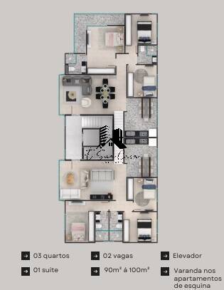 Apartamento à venda com 3 quartos, 100m² - Foto 7